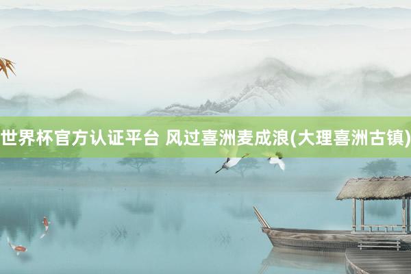 世界杯官方認證平臺 風過喜洲麥成浪(大理喜洲古鎮)
