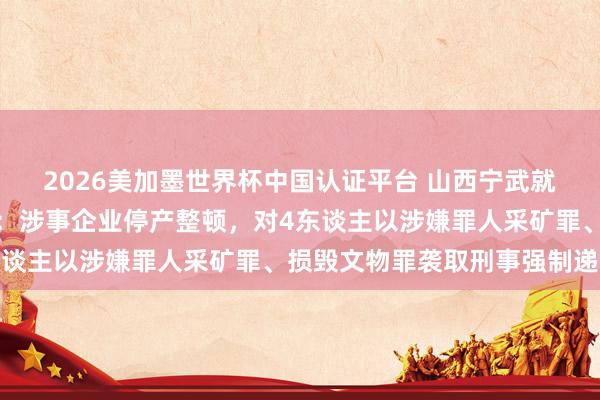 2026美加墨世界杯中國認證平臺 山西寧武就神達朝凱煤業問題通報：涉事企業停產整頓，對4東談主以涉嫌罪人采礦罪、損毀文物罪襲取刑事強制遞次