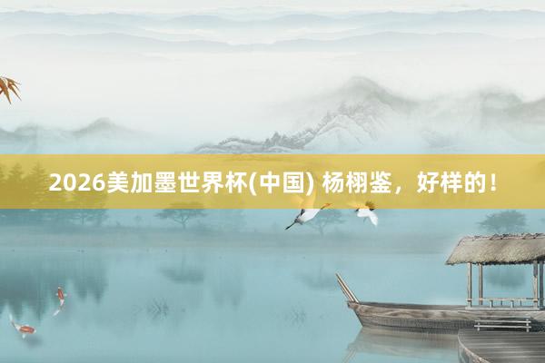 2026美加墨世界杯(中國) 楊栩鑒，好樣的！