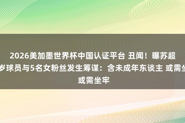 2026美加墨世界杯中國(guó)認(rèn)證平臺(tái) 丑聞！曝蘇超20歲球員與5名女粉絲發(fā)生籌謀：含未成年?yáng)|談主 或需坐牢